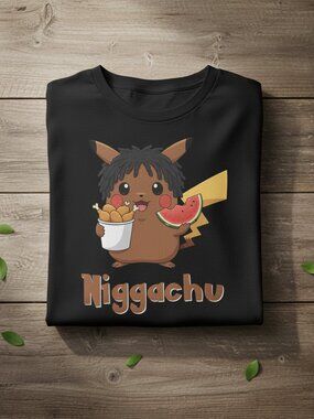 Funny Cartoon Electric Mouse Parody Graphic Tee Cute Meme Shirt